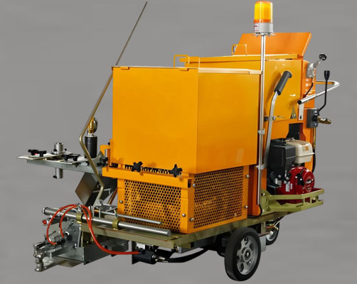 Two-component road marking machine