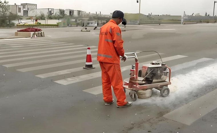 Road marking removal method and main equipment